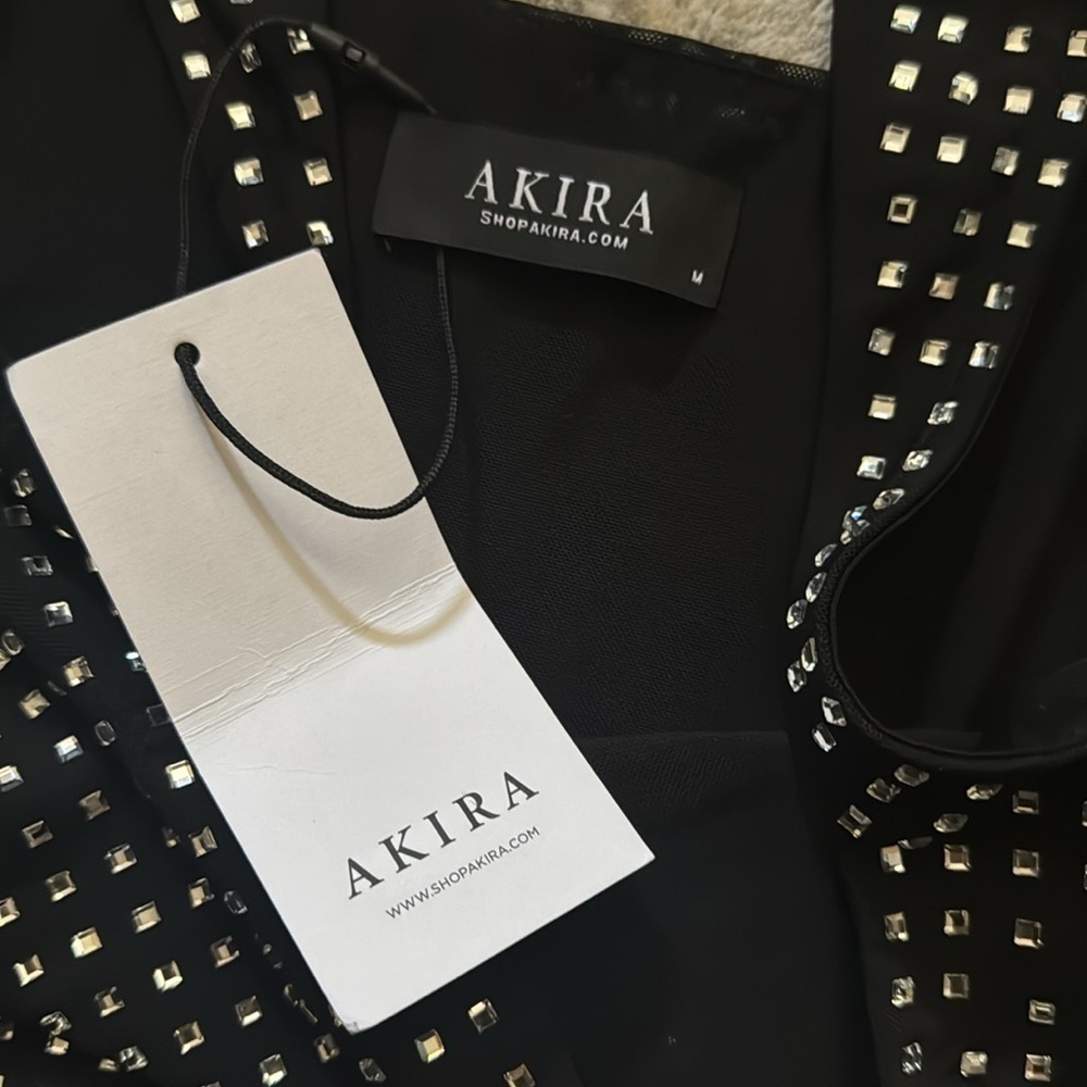 Akira Champagne Problems Rhinestone Mesh Maxi Dress - Picture 6 of 6